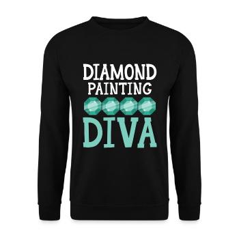 Diamantmalerei Handwerkszeug Diamantmaler - Unisex Pullover - Schwarz - Vorne - Alina (178cm) & Michal (187cm)