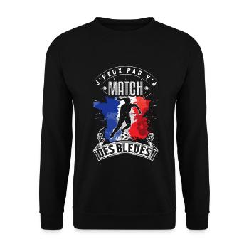 Les Bleues Fußballer. Französische Frauen-Nationalmannschaft - Unisex Pullover - Schwarz - Vorne - Alina (178cm) & Michal (187cm)