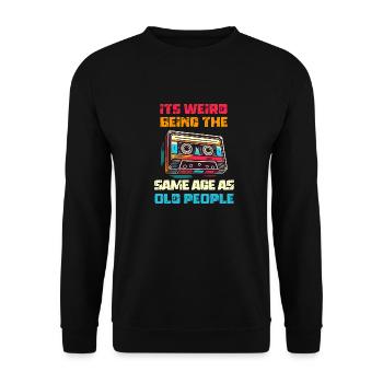 Jahrgang | Klassisch | Klassisch | Alt - Unisex Pullover - Schwarz - Vorne - Alina (178cm) & Michal (187cm)