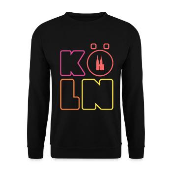 Kölner Karneval Souvenir Fasching Grafik Köln - Unisex Pullover - Schwarz - Vorne - Alina (178cm) & Michal (187cm)