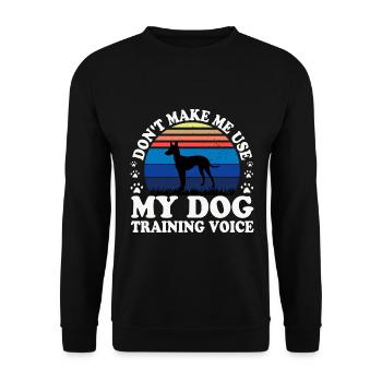 Cirneco Dell Etna Hund Liebe Silhouette Retro Sonnenuntergang - Unisex Pullover - Schwarz - Vorne - Alina (178cm) & Michal (187cm)