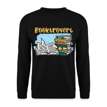 Lesen ist magisch Bücher lesen Buch lesen - Unisex Pullover - Schwarz - Vorne - Alina (178cm) & Michal (187cm)