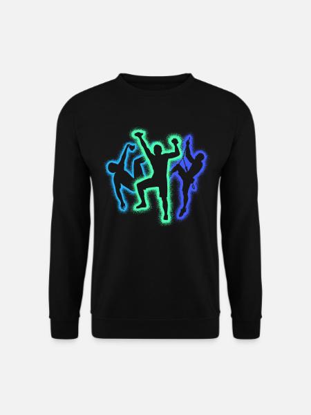 Klettern Berge Kletterer Silhouetten Bouldern - Unisex Pullover - Schwarz