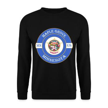 Maple Grove Minnesota Flagge USA Souvenir Abzeichen - Unisex Pullover - Schwarz - Vorne - Alina (178cm) & Michal (187cm)