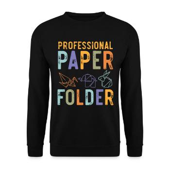 Professioneller Papierfalter Origami Japanische Ku - Unisex Pullover - Schwarz - Vorne - Alina (178cm) & Michal (187cm)