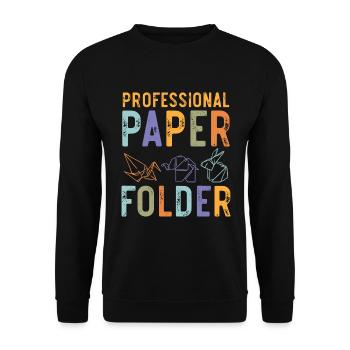 Professioneller Papierfalter Origami Japanische Ku - Unisex Pullover - Schwarz - Vorne - Alina (178cm) & Michal (187cm)
