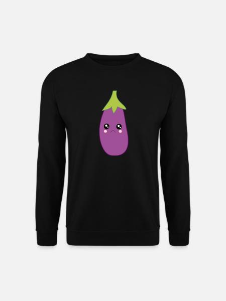 Grumpy Aubergine Lustiges Wichtel Geschenk - Unisex Pullover - Schwarz