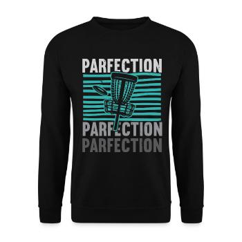 Parfection Disc Golf Frolf Freizeit-Werfer - Unisex Pullover - Schwarz - Vorne - Alina (178cm) & Michal (187cm)