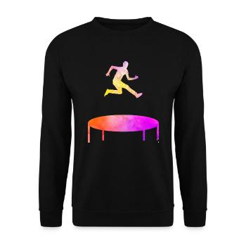 Trampolinspringer Trampolin Trampolin Trampolinspr - Unisex Pullover - Schwarz - Vorne - Alina (178cm) & Michal (187cm)