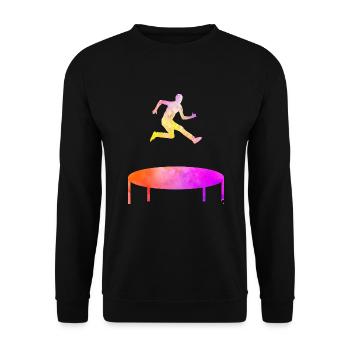 Trampolinspringer Trampolin Trampolin Trampolinspr - Unisex Pullover - Schwarz - Vorne - Alina (178cm) & Michal (187cm)