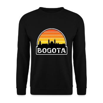 Bogota Kolumbien Flagge Skyline Reisesouvenir - Unisex Pullover - Schwarz - Vorne - Alina (178cm) & Michal (187cm)