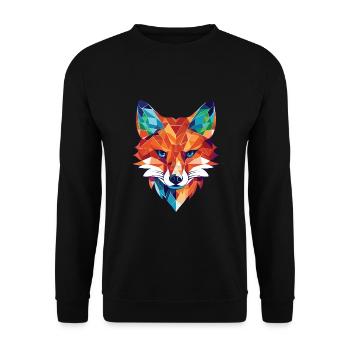 Gelehrter Fuchs, farbenfroher Aquarell-Tier-Haustier-Cartoon - Unisex Pullover - Schwarz - Vorne - Alina (178cm) & Michal (187cm)
