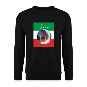 I Love Burano - Unisex Pullover - Schwarz - Vorne - Alina (178cm) & Michal (187cm)