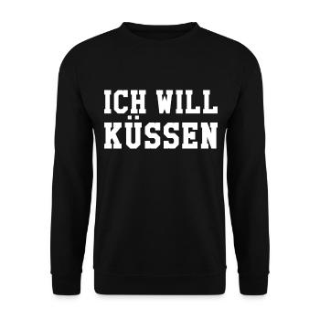 Ich will küssen - Unisex Pullover - Schwarz - Vorne - Alina (178cm) & Michal (187cm)