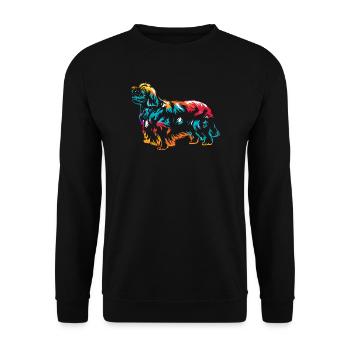 Stolzer Clumber Spaniel Jagdhund - Unisex Pullover - Schwarz - Vorne - Alina (178cm) & Michal (187cm)