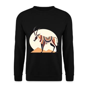Oryx Buntes Aquarell Cartoon Kawaii Tier - Unisex Pullover - Schwarz - Vorne - Alina (178cm) & Michal (187cm)