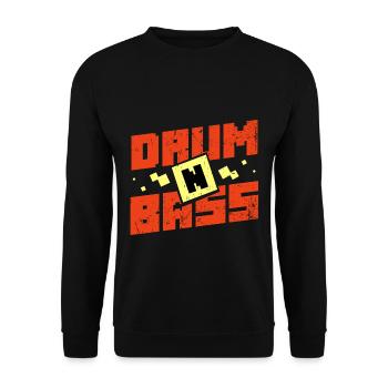 Druckvoller Bass Clubnacht Berlin - Unisex Pullover - Schwarz - Vorne - Alina (178cm) & Michal (187cm)