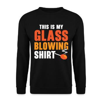 Das ist mein Glasbläserhemd Gaffer Glasbläser - Unisex Pullover - Schwarz - Vorne - Alina (178cm) & Michal (187cm)