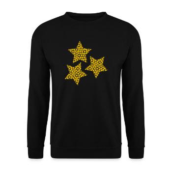 STERN. STERNE. STERN. FEST. JAHRESTAG. WEIHNACHTEN - Unisex Pullover - Schwarz - Vorne - Alina (178cm) & Michal (187cm)