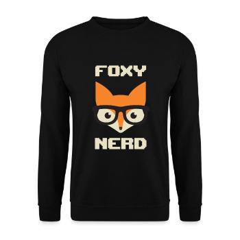 Foxy Nerd - Unisex Pullover - Schwarz - Vorne - Alina (178cm) & Michal (187cm)