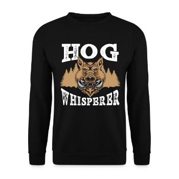Hog Whisperer Wildschwein Wildschwein Jäger Schwei - Unisex Pullover - Schwarz - Vorne - Alina (178cm) & Michal (187cm)