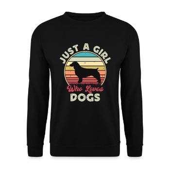 Boykin Spaniel Hund Lover Silhouette Vintage Sonnenuntergang - Unisex Pullover - Schwarz - Vorne - Alina (178cm) & Michal (187cm)