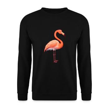 Flamingo Niedliche Karikatur Kawaii Aquarell Tier Haustier - Unisex Pullover - Schwarz - Vorne - Alina (178cm) & Michal (187cm)