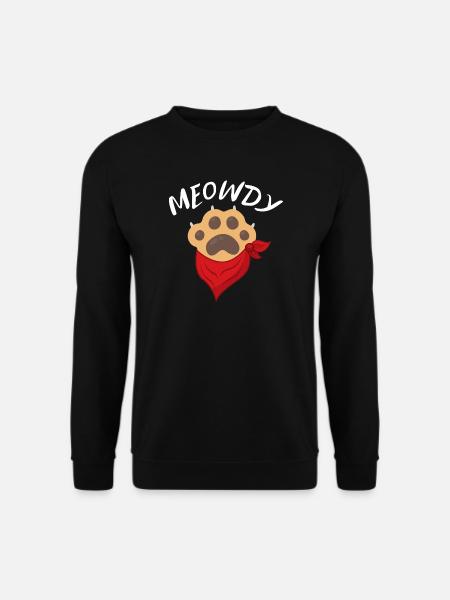 Meowdy Funny Cowboy Katzenpfote - Unisex Pullover - Schwarz