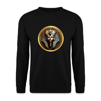 Ägyptische Zeremonie Drei Wächter - Unisex Pullover - Schwarz - Vorne - Alina (178cm) & Michal (187cm)