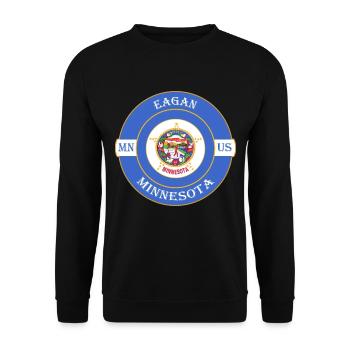 Eagan Minnesota Flagge USA Reise Souvenir Abzeichen - Unisex Pullover - Schwarz - Vorne - Alina (178cm) & Michal (187cm)