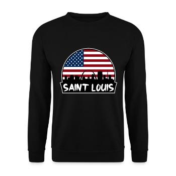 Saint Louis Missouri Usa Flagge Skyline Silhouette T - Unisex Pullover - Schwarz - Vorne - Alina (178cm) & Michal (187cm)