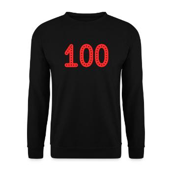 100. 100 JAHRE. 100-JÄHRIGES JUBILÄUM. 100. GEBURTSTAG - Unisex Pullover - Schwarz - Vorne - Alina (178cm) & Michal (187cm)