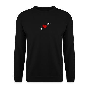 HERZ. HERZ. HERZ. KÜSSEN. SCHMATZEN. KÜSST. - Unisex Pullover - Schwarz - Vorne - Alina (178cm) & Michal (187cm)
