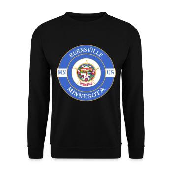 Burnsville Minnesota Flagge USA Souvenir Abzeichen - Unisex Pullover - Schwarz - Vorne - Alina (178cm) & Michal (187cm)