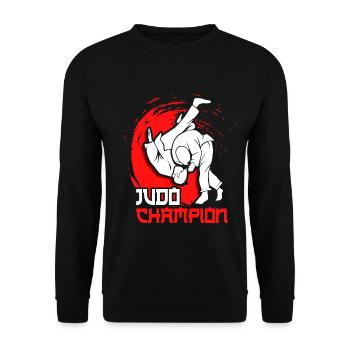 Judo Judoka Judokämper Judotrainer - Unisex Pullover - Schwarz - Vorne - Alina (178cm) & Michal (187cm)