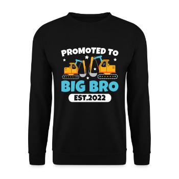 Befördert Zum Großen Bruder 2022 Bagger - Unisex Pullover - Schwarz - Vorne - Alina (178cm) & Michal (187cm)