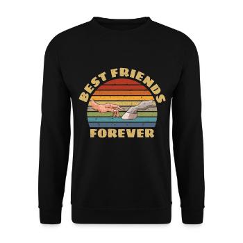 Pferdebesitzerin Mensch Und Pferd Beste Freunde - Unisex Pullover - Schwarz - Vorne - Alina (178cm) & Michal (187cm)