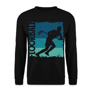 Floorball Unihockey Spieler Floorballspieler - Unisex Pullover - Schwarz - Vorne - Alina (178cm) & Michal (187cm)