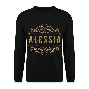 Alessia gold - Unisex Pullover - Schwarz - Vorne - Alina (178cm) & Michal (187cm)