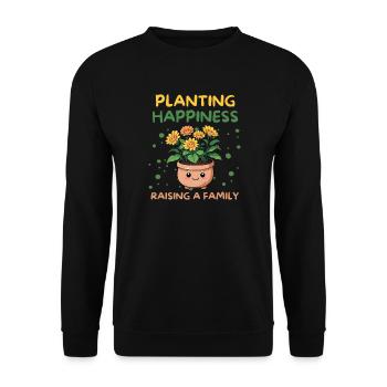 Angenehme Pflanzen von amüsanten Eltern Zitat - Unisex Pullover - Schwarz - Vorne - Alina (178cm) & Michal (187cm)