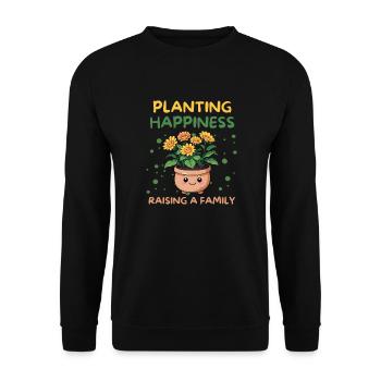 Angenehme Pflanzen von amüsanten Eltern Zitat - Unisex Pullover - Schwarz - Vorne - Alina (178cm) & Michal (187cm)