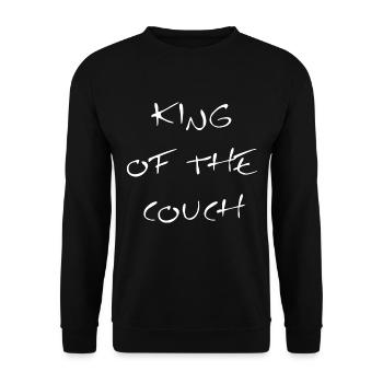 Der König der Couch - Unisex Pullover - Schwarz - Vorne - Alina (178cm) & Michal (187cm)