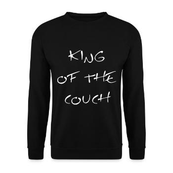 Der König der Couch - Unisex Pullover - Schwarz - Vorne - Alina (178cm) & Michal (187cm)