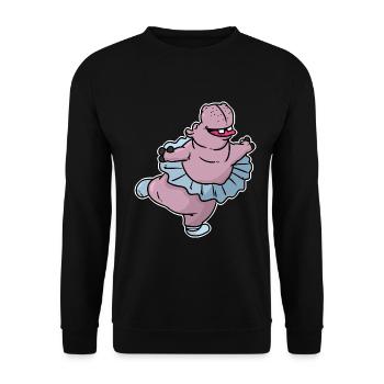 Anmutiges Nilpferd Ballettstar - Unisex Pullover - Schwarz - Vorne - Alina (178cm) & Michal (187cm)