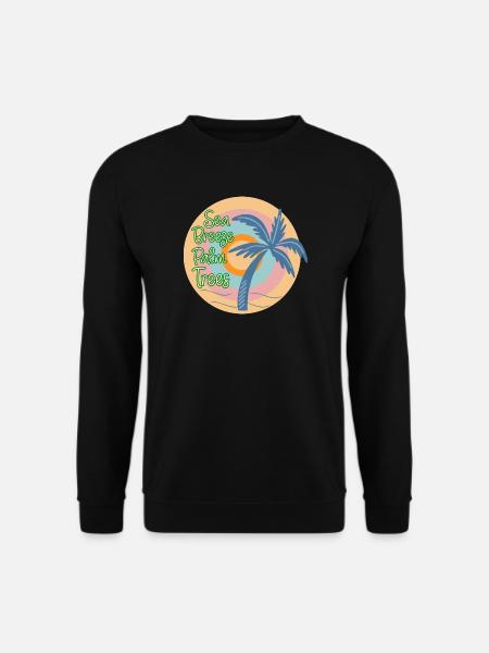 Meeresbrise Palmenbaum - Unisex Pullover - Schwarz
