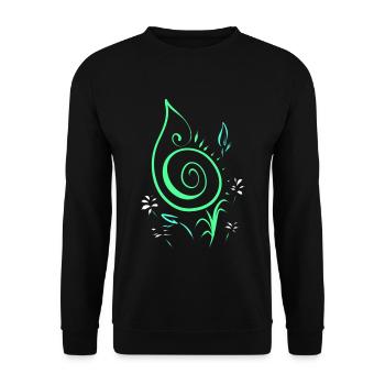 Musiknoten Blume Grün Geschenk Musiklehrerin - Unisex Pullover - Schwarz - Vorne - Alina (178cm) & Michal (187cm)