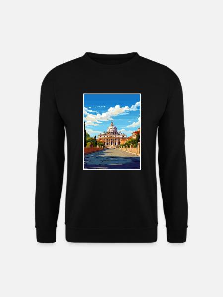 Vatikan Italien Dekoration Vintage Reiseposter WPA - Unisex Pullover - Schwarz