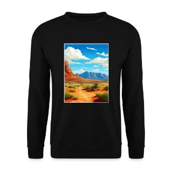 Guadalupe Mountains Nationalpark Reiseplakat - Unisex Pullover - Schwarz - Vorne - Alina (178cm) & Michal (187cm)