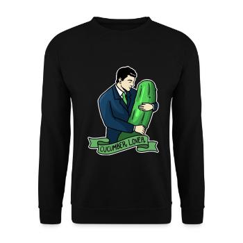 Knackiger Gurkenliebhaber Veganer - Unisex Pullover - Schwarz - Vorne - Alina (178cm) & Michal (187cm)