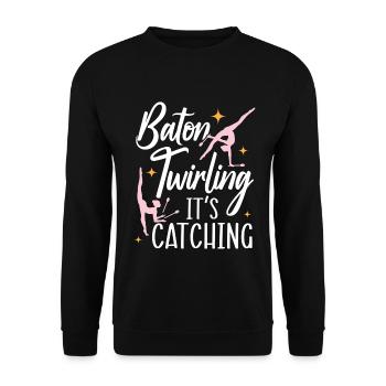 Baton Twirling Es ist fesselnd Baton Twirling - Unisex Pullover - Schwarz - Vorne - Alina (178cm) & Michal (187cm)